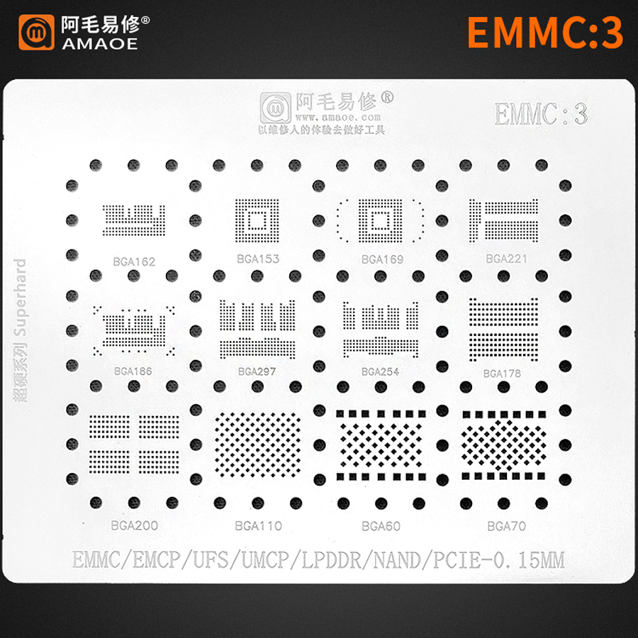 Tasmota Flash Tool - AMAOE EMMC3 BGA Reballing Stencil สําหรับ