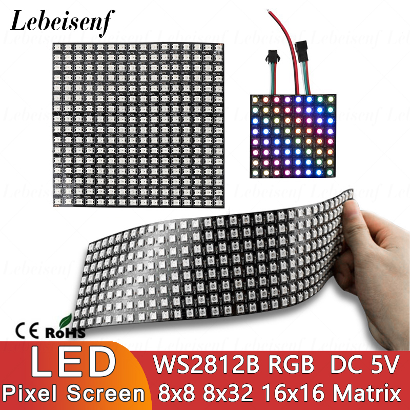 Rgb Led Matrix 8X8 - หน้าจอ LED ดิจิตอลพิกเซล WS2812B SMD 5050