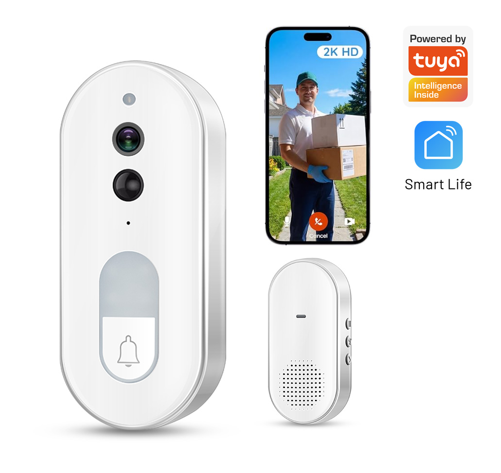 Smart Doorbell Wired - ทูย่าสมาร์ทวิดีโอกริ่งประตูไร้สาย 1080P HD กล้องกลางแจ้งอินเตอร์เน็ตไร้สายพูดคุยสองทาง IR Night
