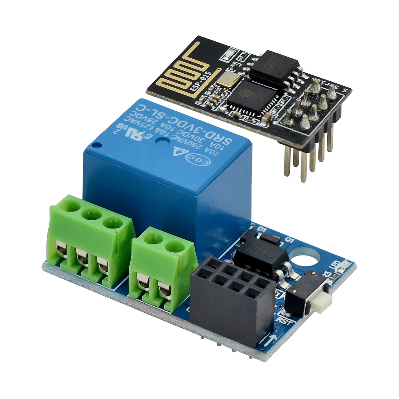 Home Automation Diy Kit - โมดูลรีเลย์ WiFi ESP-01S 5V 10A สวิตช์บ้านอัจฉริยะ