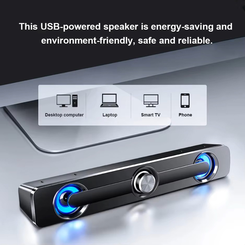 Home Automation Industry - ลำโพงซาวด์บาร์แบบมีสาย กล่องเสียงพกพา ซับวูฟเฟอร์ สำหรับพีซี คอมพิวเตอร์ แล็ปท็อป