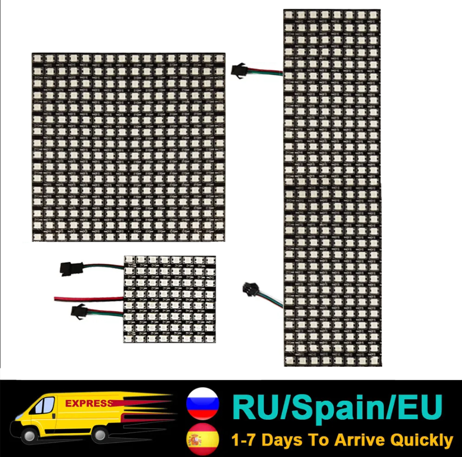 Rgb Led Matrix 8X8 - DC5V WS2812B 5050 RGB SMD ยืดหยุ่น