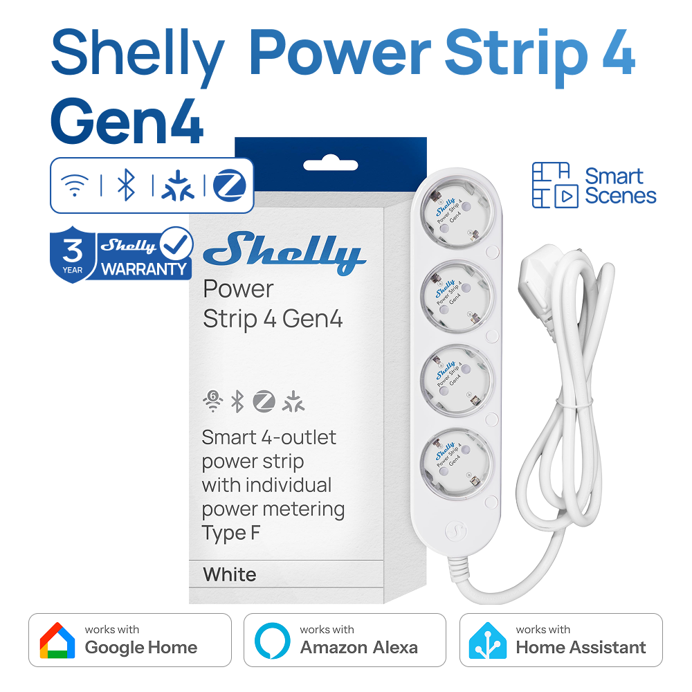Shelly Relay Module - ปลั๊กไฟอัจฉริยะ Shelly Power Strip 4 Gen4