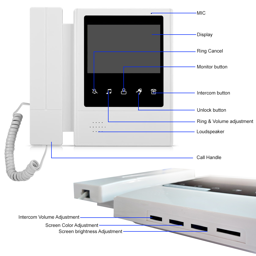 4.3 นิ้ว LCD Video Intercom ระ - Smart Doorbell Wired บทวิจารณ์และราคา