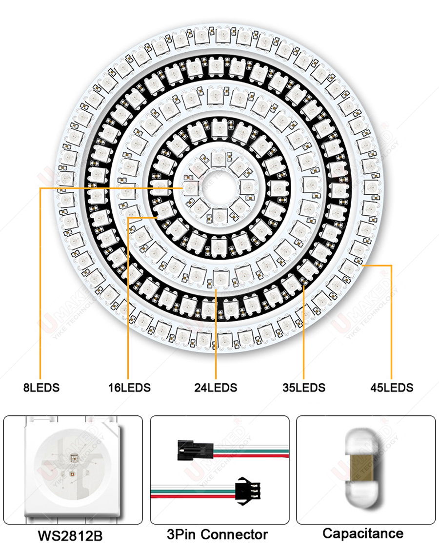 2pcs WS2812B แอดเดรสแอดเดรสดิจ - Rgb Led Matrix 8X8 บทวิจารณ์และราคา