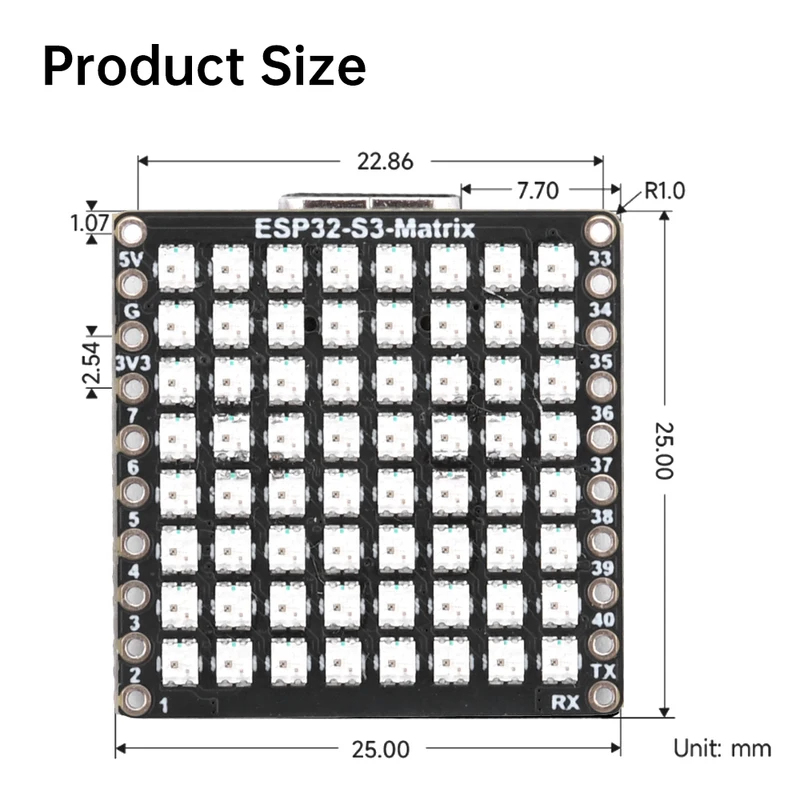 ESP32-S3 เมทริกซ์ WIFI บลูทูธ  - Rgb Led Matrix 8X8 บทวิจารณ์และราคา