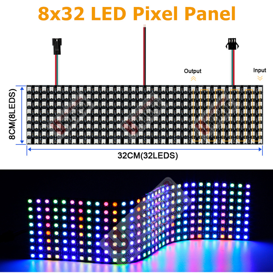 ไฟแผงดิจิตอลแบบยืดหยุ่น WS2812 - Rgb Led Matrix 8X8 บทวิจารณ์และราคา
