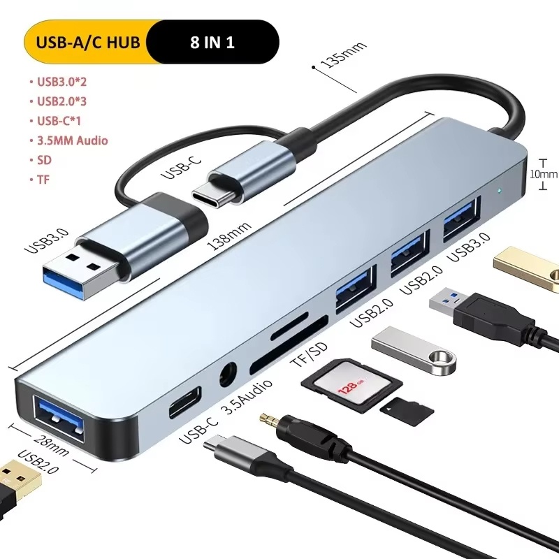 ประเภท C ฮับ USB Splitter 8 ใน - Home Assistant Sd บทวิจารณ์และราคา