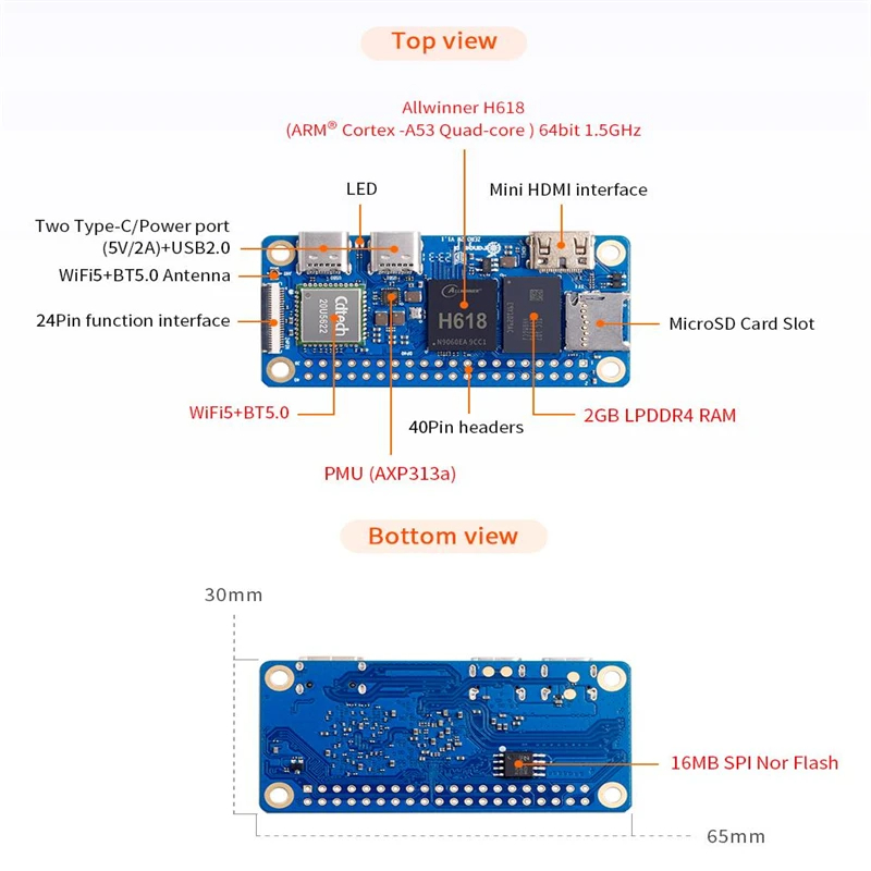 Orange Pi Zero 2 W 2GB RAM DDR - Pi Zero W Board บทวิจารณ์และราคา