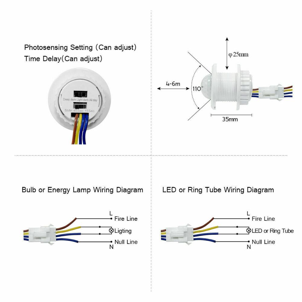 เครื่องตรวจจับเซ็นเซอร์ตรวจจับ - Motion Sensor Pir Wired บทวิจารณ์และราคา